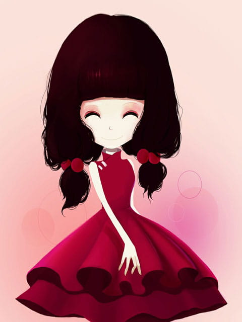 萌系大头少女 花花姑娘手机壁纸