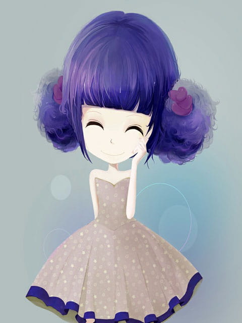 萌系大头少女 花花姑娘手机壁纸