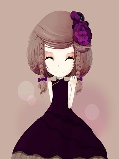 萌系大头少女 花花姑娘手机壁纸