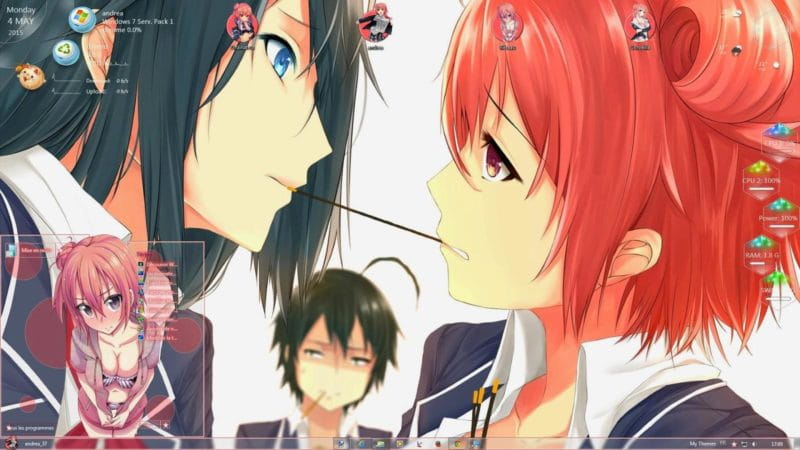 我的青春恋爱物语果然有问题 由比滨结衣Win7主题下载