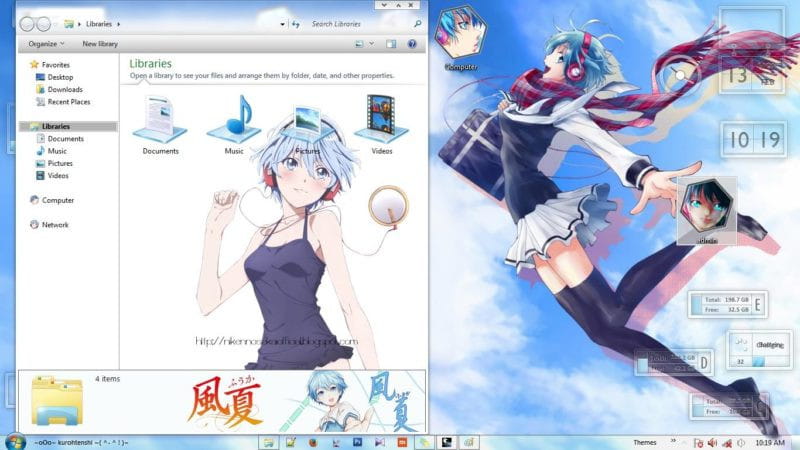 风夏 秋月风夏 win7动漫电脑主题下载