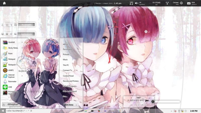 Re:从零开始的异世界生活 并蒂双生 拉姆蕾姆win8动漫电脑主题下载