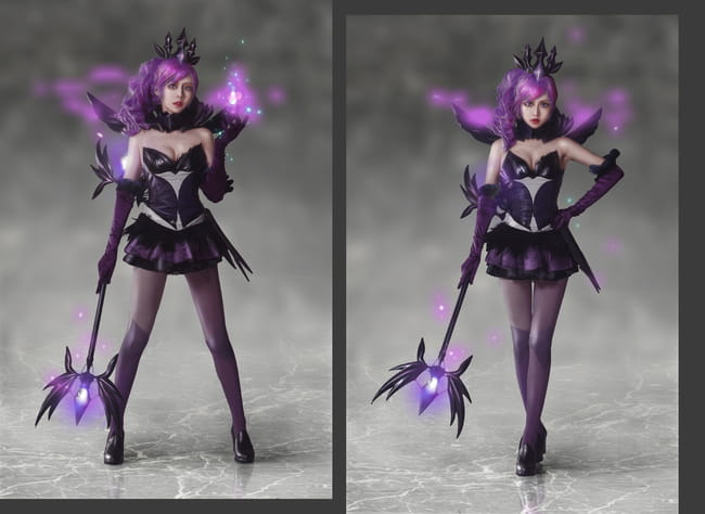 英雄联盟大 元素使拉克丝 光&暗 高清cos写真