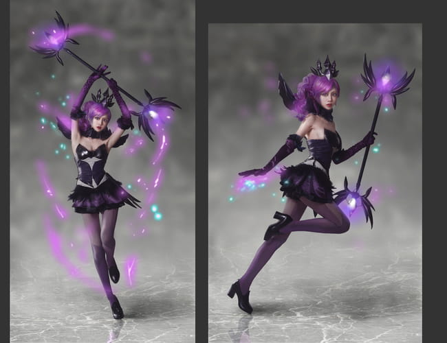 英雄联盟大 元素使拉克丝 光&暗 高清cos写真