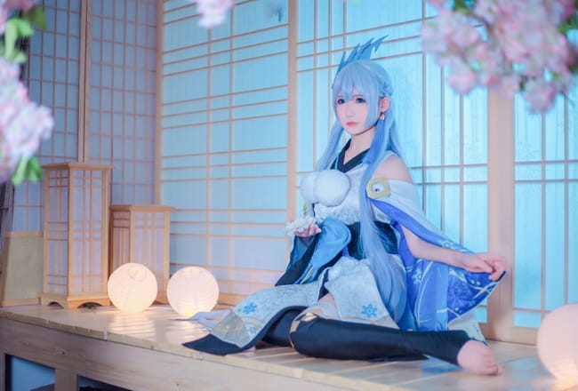 冰冷的雪中少女 阴阳师雪女COS