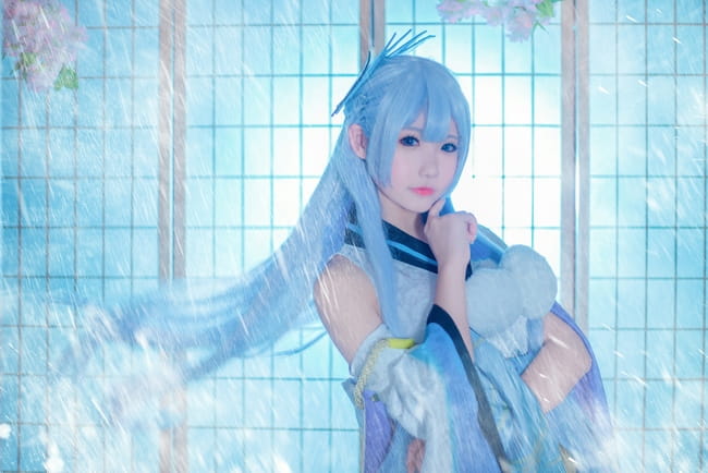 冰冷的雪中少女 阴阳师雪女COS