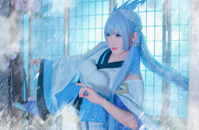 冰冷的雪中少女 阴阳师雪女COS