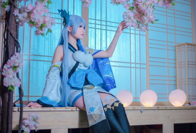 冰冷的雪中少女 阴阳师雪女COS