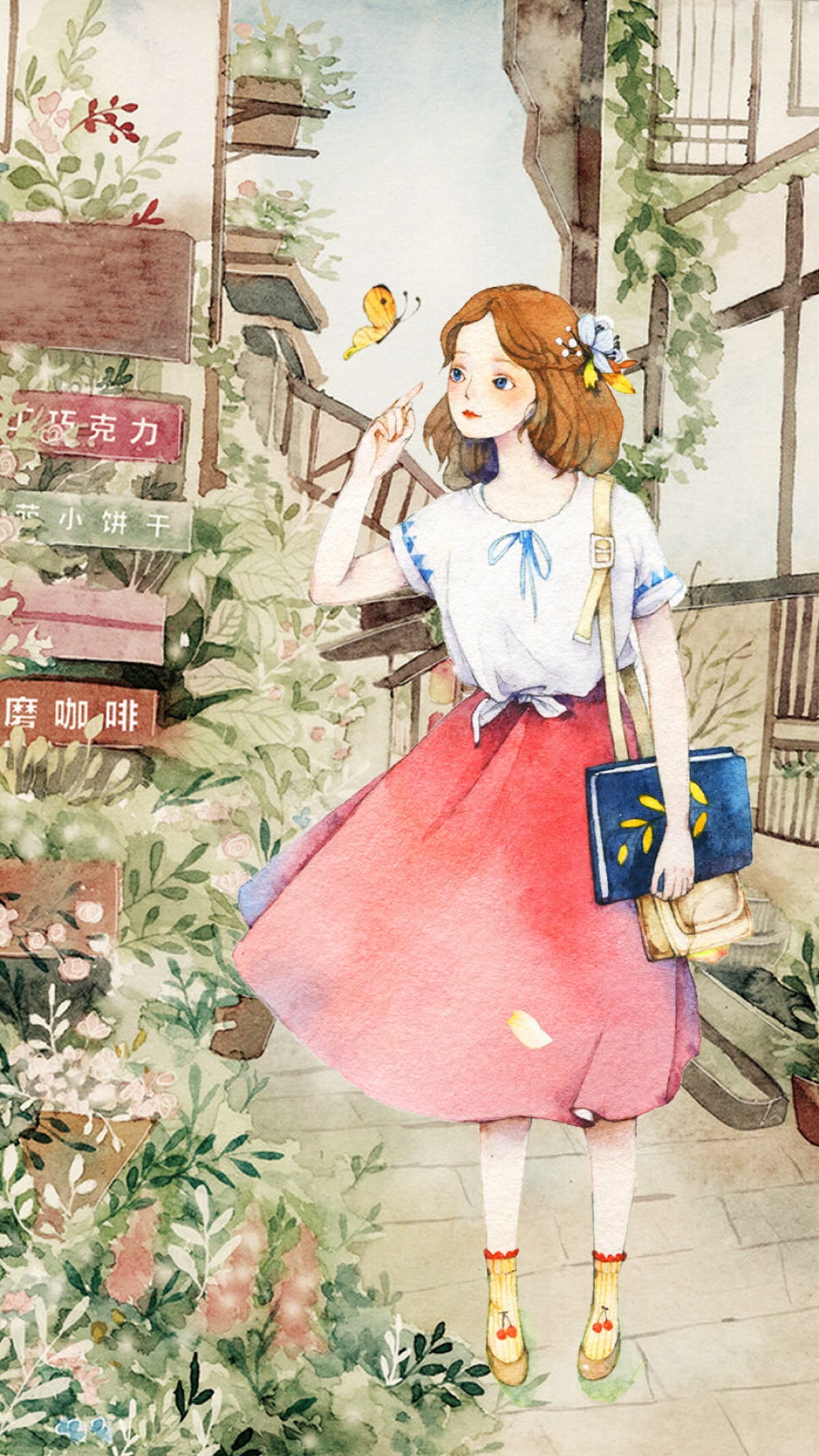 绘制小清新 水彩插画系列手机壁纸(1)