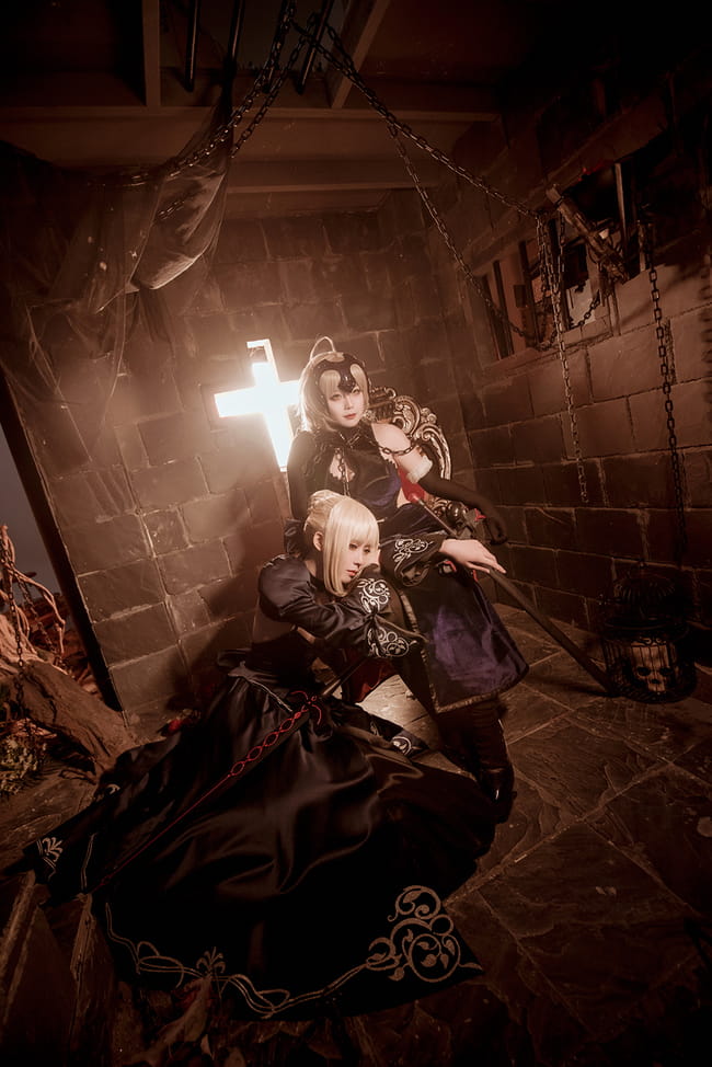 黑暗势力登场 黑化贞德&黑化saber cosplay(1)