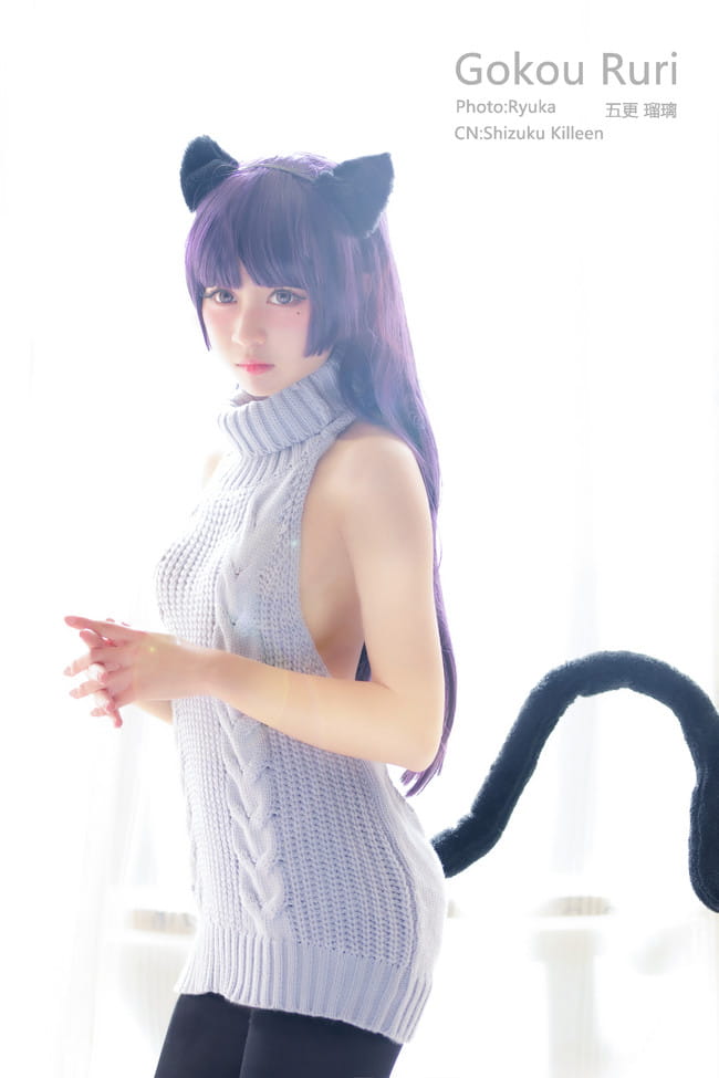 黑猫露背毛衣Ver. 超萌cosplay写真