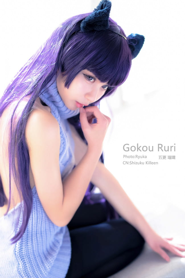 黑猫露背毛衣Ver. 超萌cosplay写真