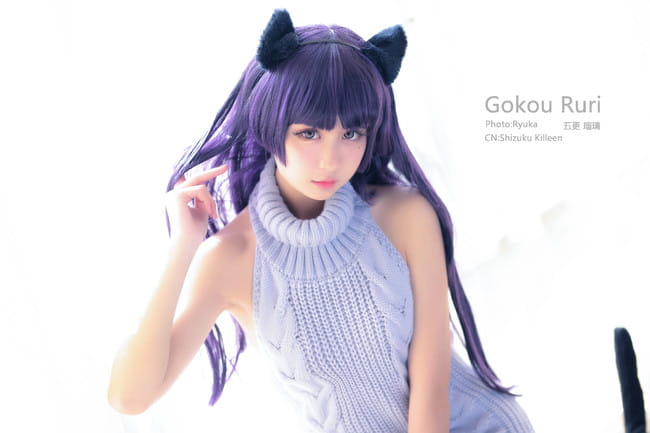 黑猫露背毛衣Ver. 超萌cosplay写真