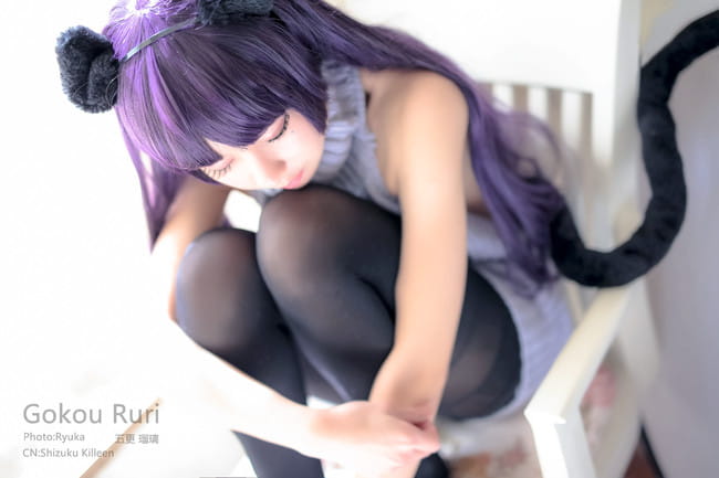 黑猫露背毛衣Ver. 超萌cosplay写真