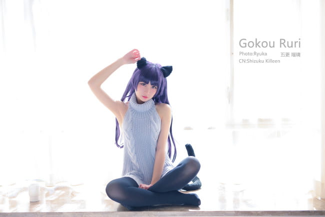 黑猫露背毛衣Ver. 超萌cosplay写真