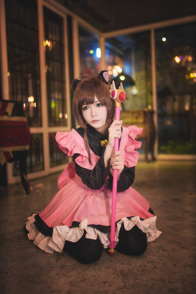 魔卡少女樱 黑猫女仆Cosplay
