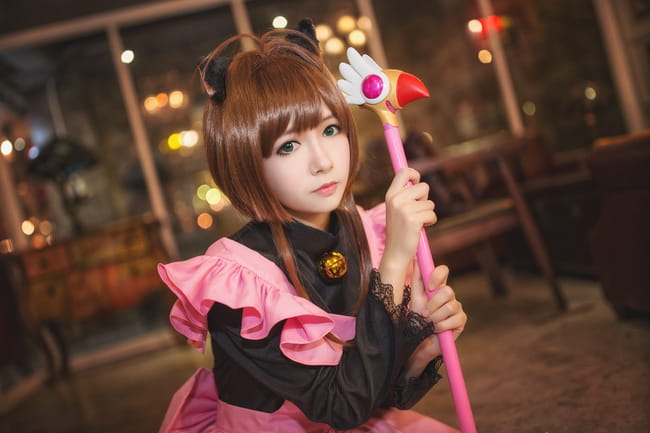 魔卡少女樱 黑猫女仆Cosplay