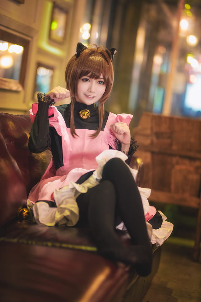 魔卡少女樱 黑猫女仆Cosplay