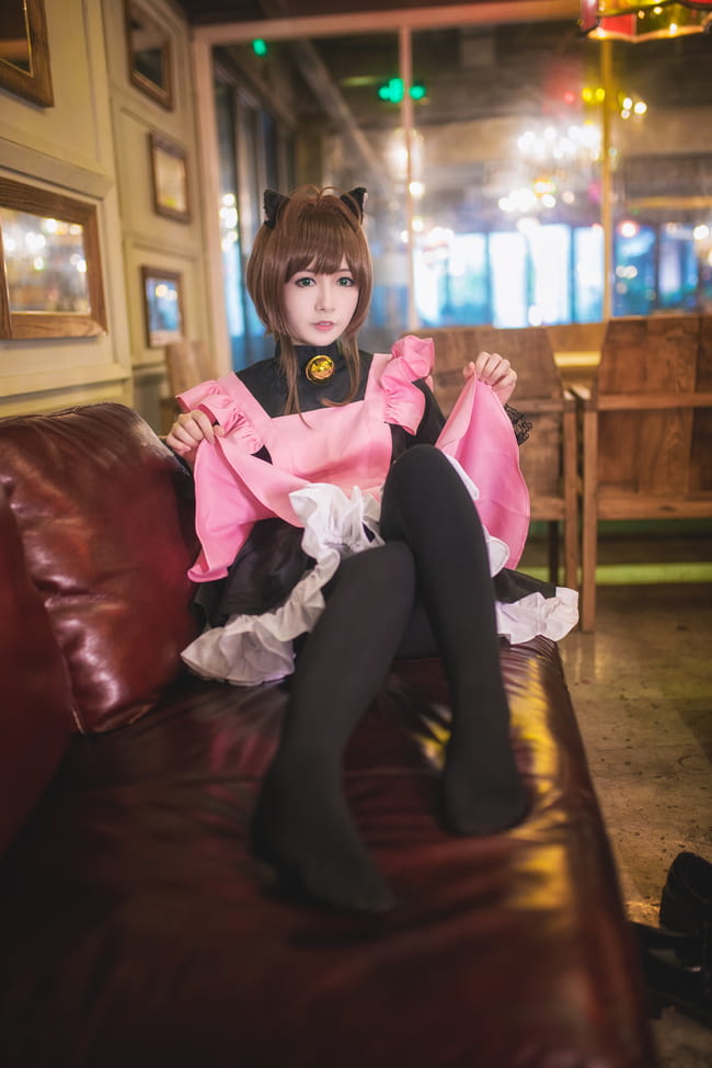 魔卡少女樱 黑猫女仆Cosplay