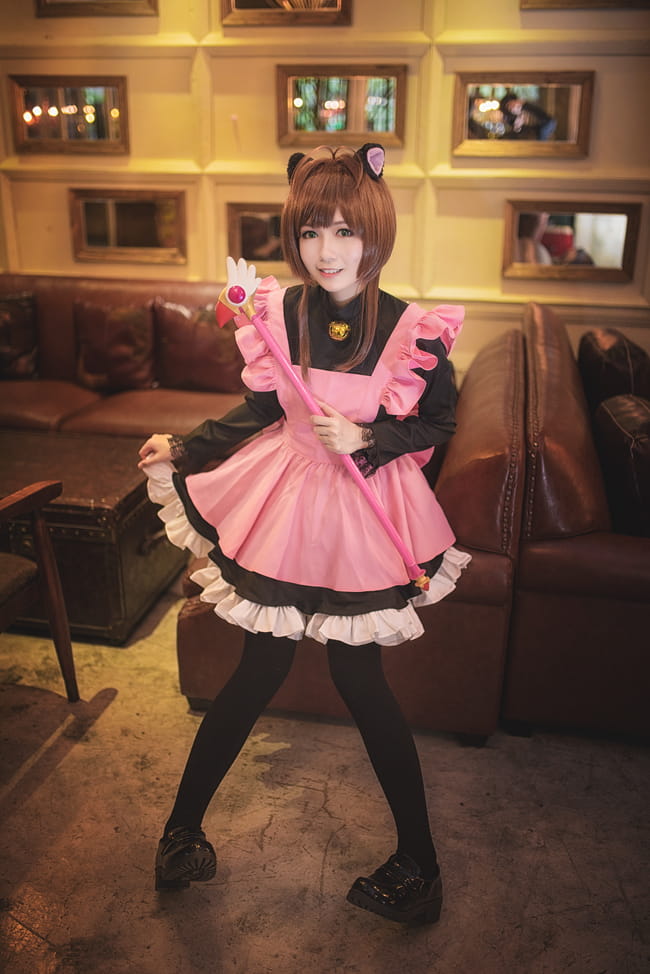 魔卡少女樱 黑猫女仆Cosplay