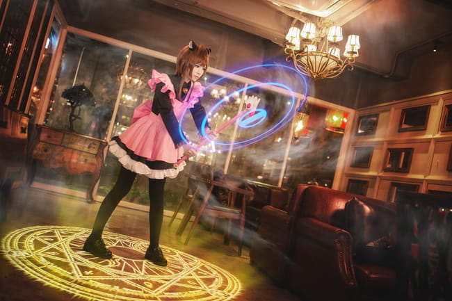 魔卡少女樱 黑猫女仆Cosplay