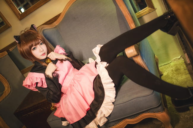 魔卡少女樱 黑猫女仆Cosplay