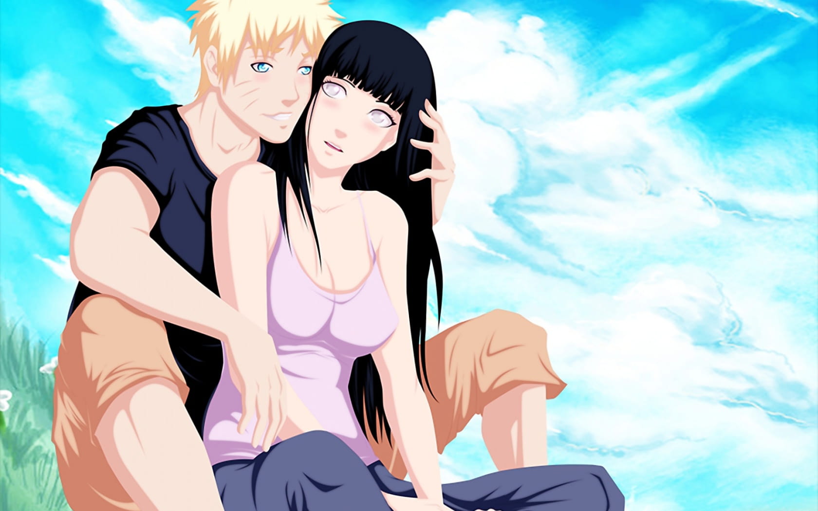 幸福美满 雏田与鸣人电脑桌面壁纸(1)