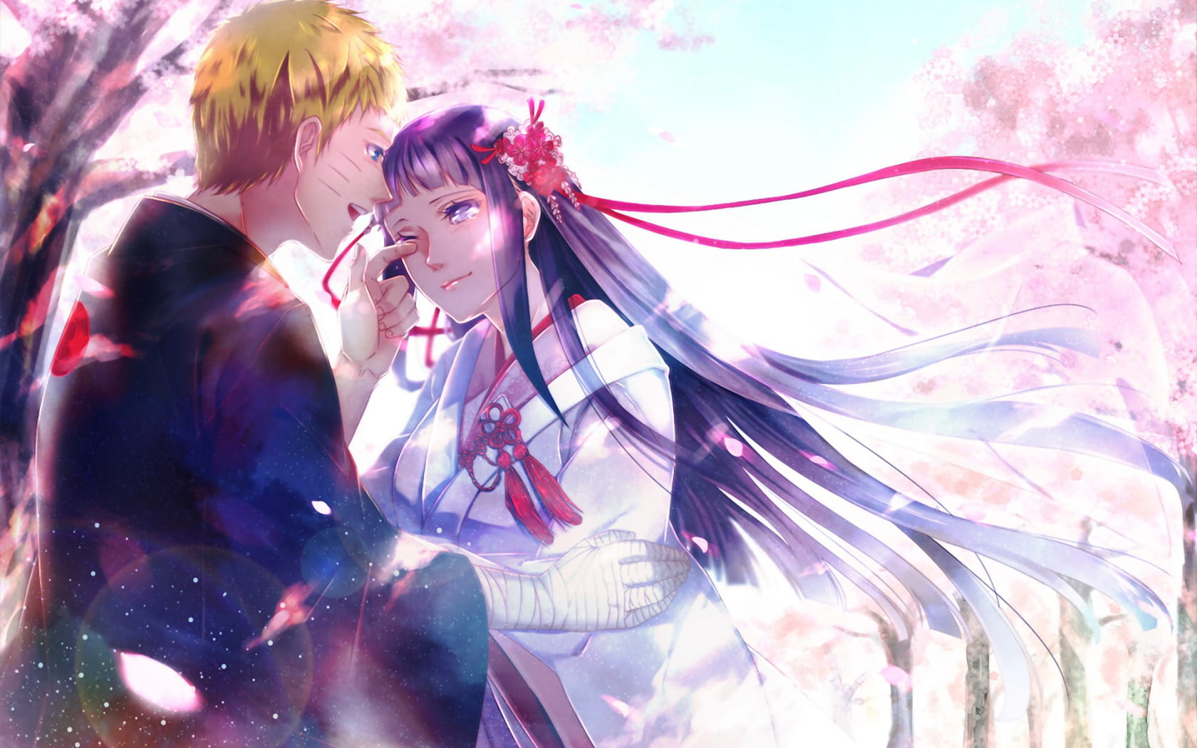 幸福美满 雏田与鸣人电脑桌面壁纸(1)