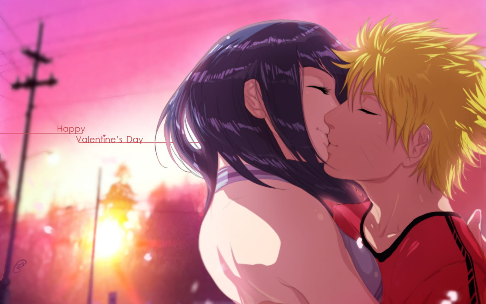 幸福美满 雏田与鸣人电脑桌面壁纸(1)