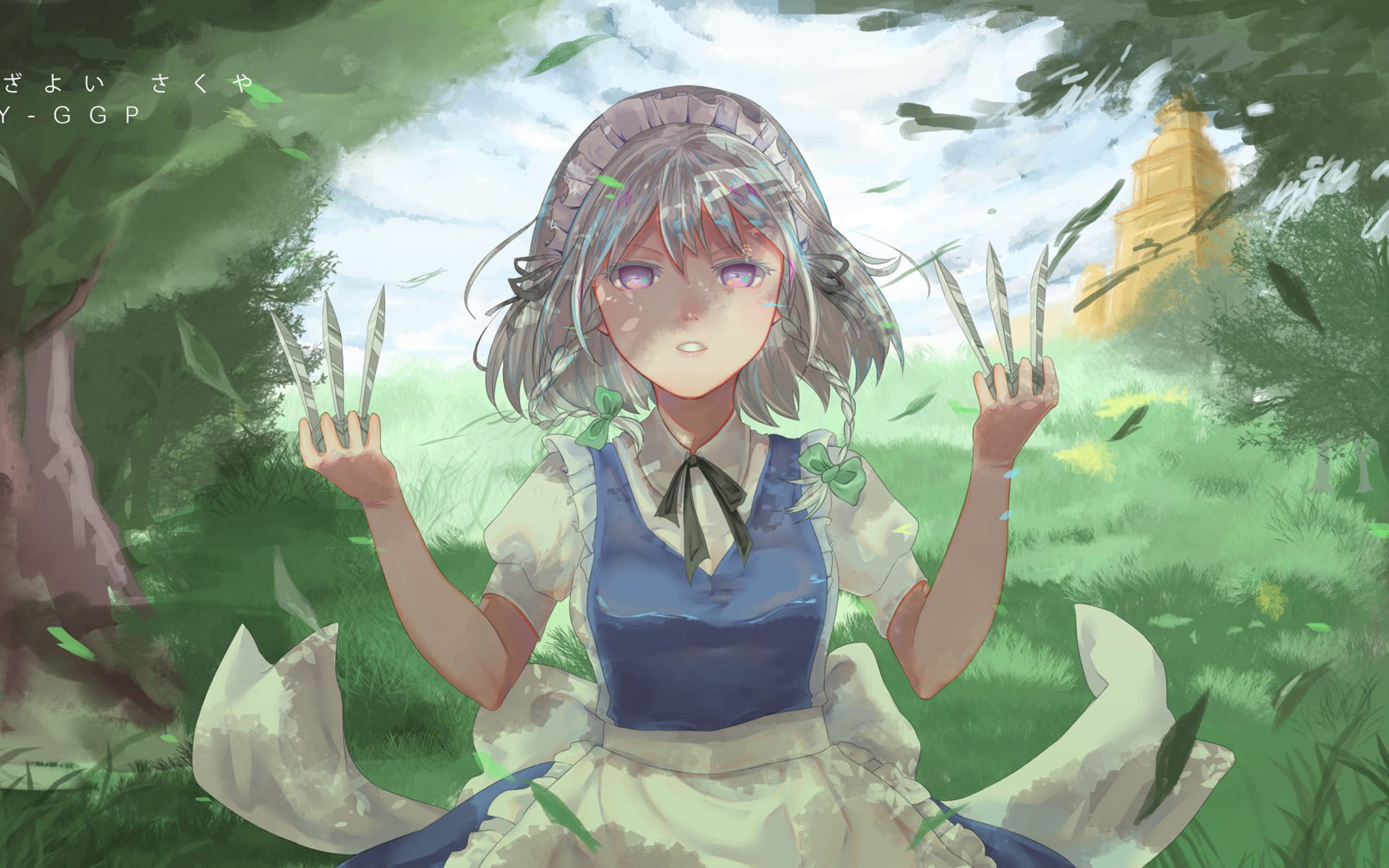 东方Projec 十六夜咲夜 动漫电脑壁纸(1)