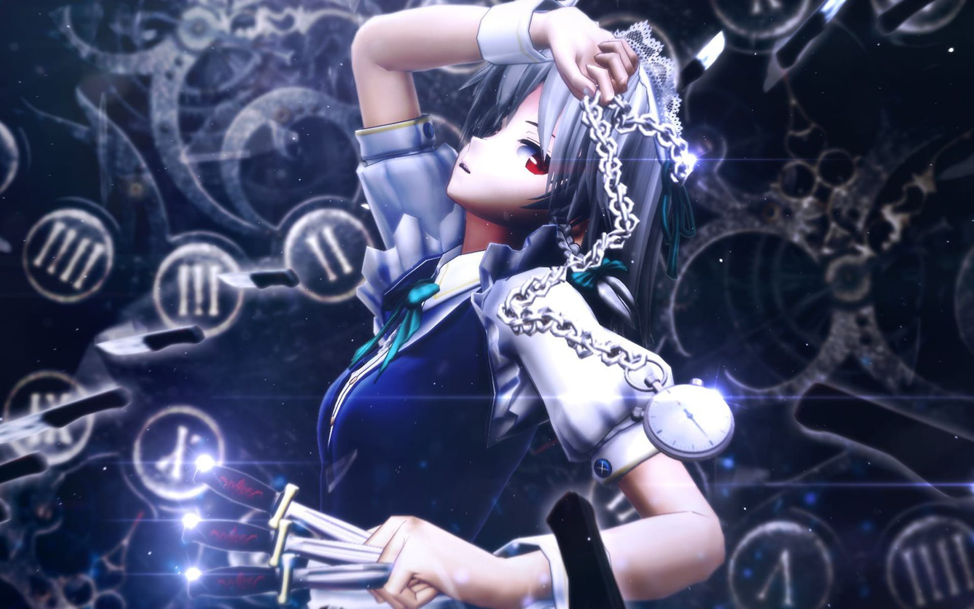 东方Projec 十六夜咲夜 动漫电脑壁纸(1)