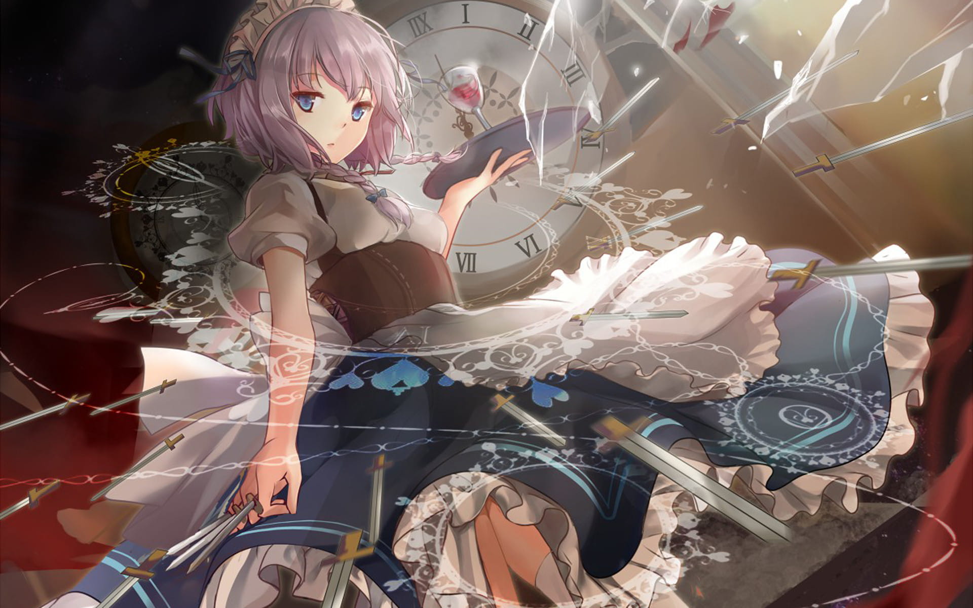 东方Projec 十六夜咲夜 动漫电脑壁纸(1)