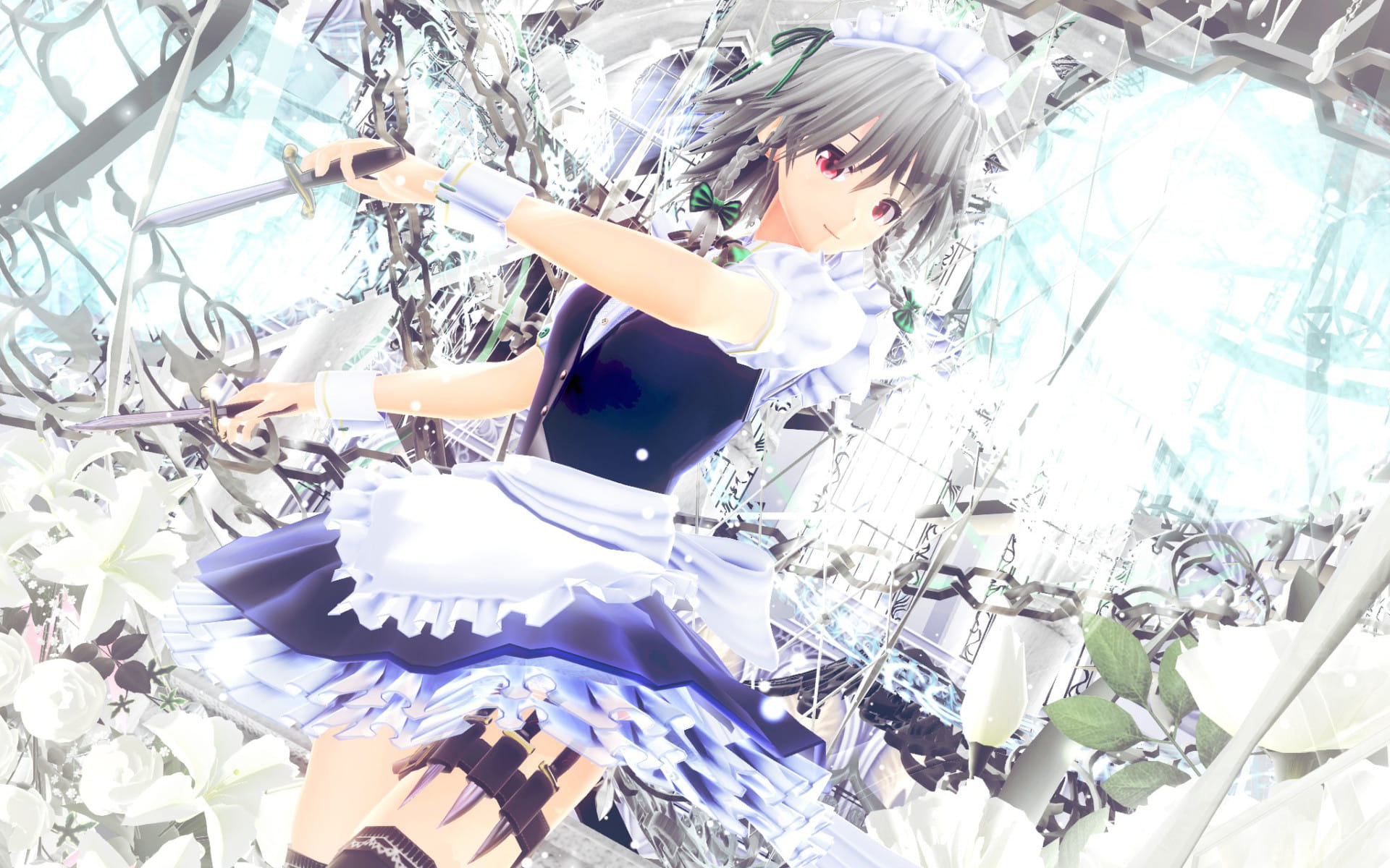 东方Projec 十六夜咲夜 动漫电脑壁纸(1)