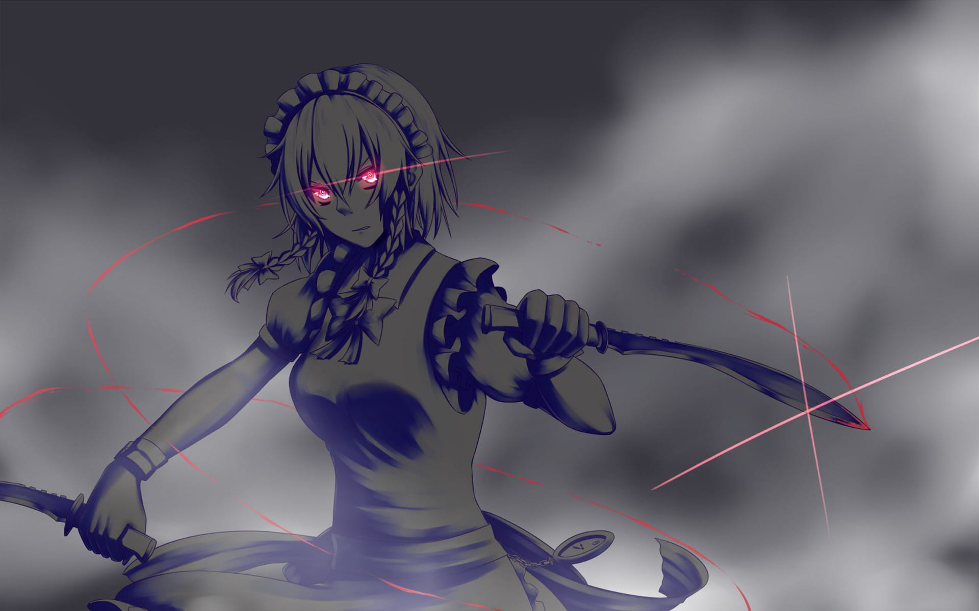 东方Projec 十六夜咲夜 动漫电脑壁纸(1)