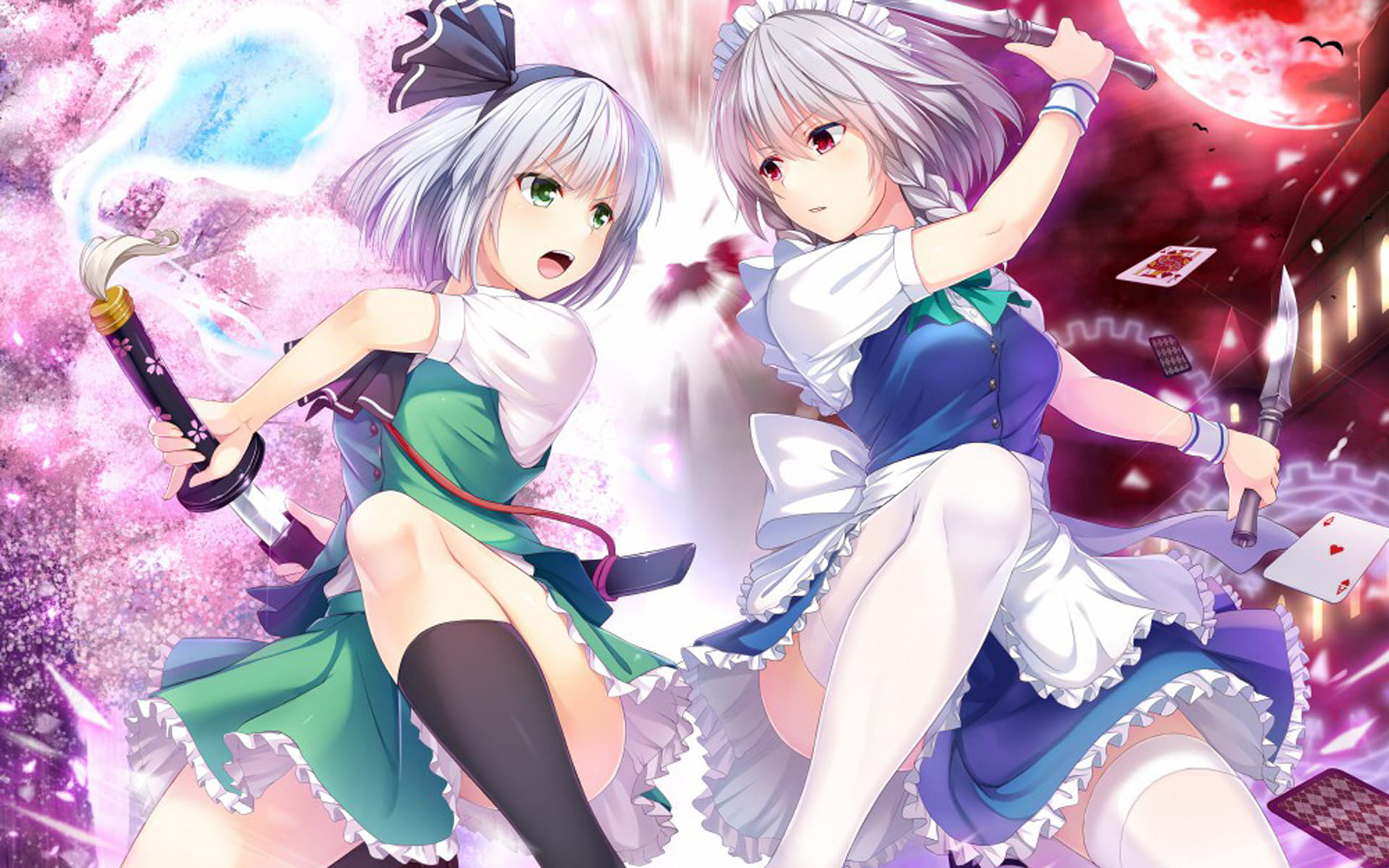 东方Projec 十六夜咲夜 动漫电脑壁纸(1)