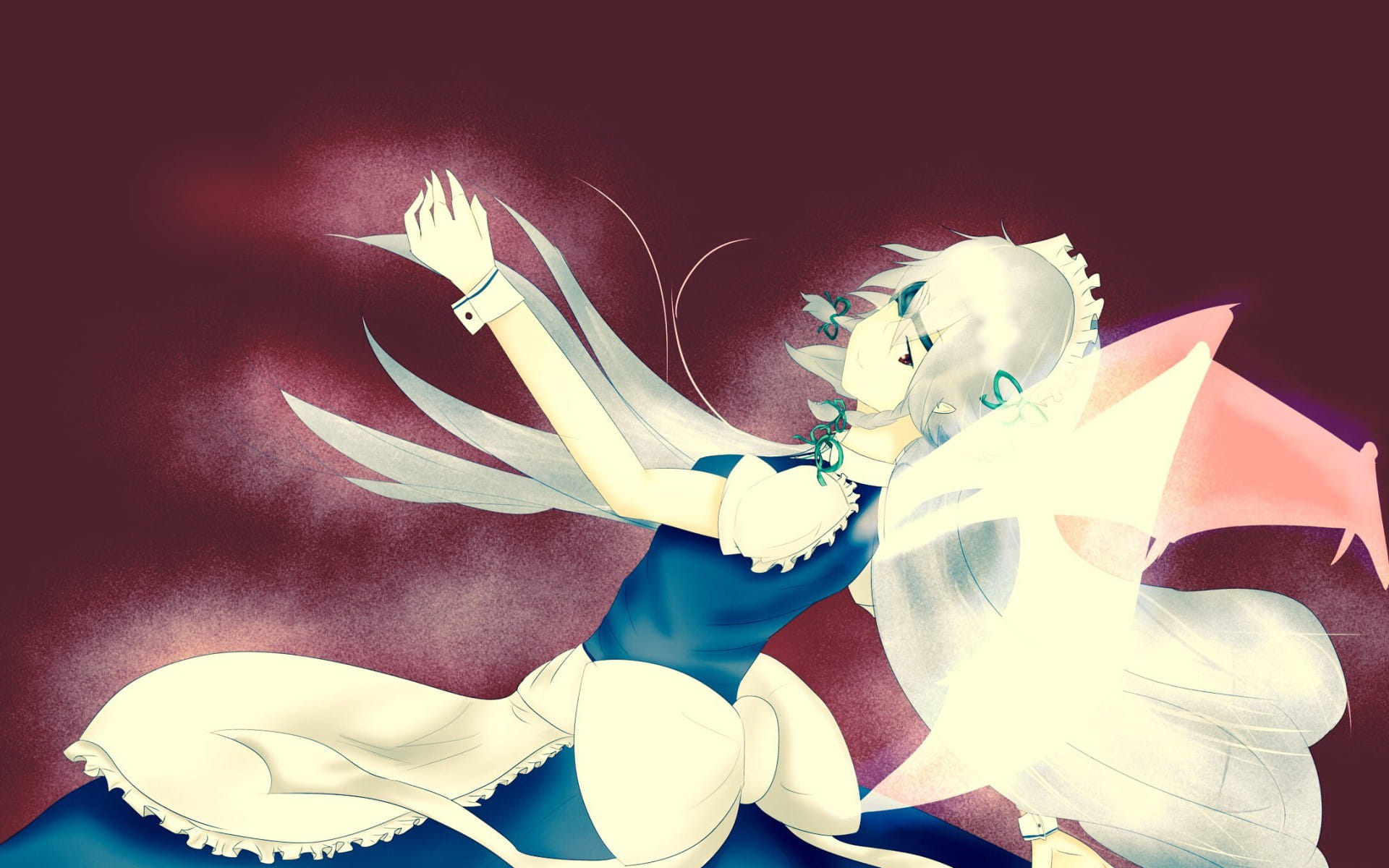 东方Projec 十六夜咲夜 动漫电脑壁纸(1)