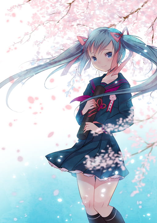 鲜花配美人 二次元萌少女手机壁纸