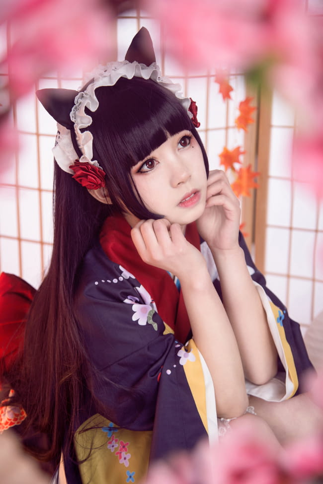 我的妹妹不可能那么可爱 黑猫和服 五更琉璃 cosplay(1)