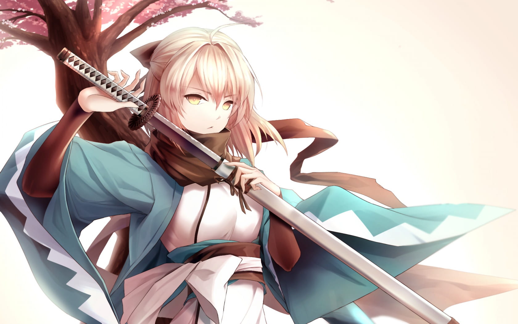 刀剑相搏 樱saber冲田总司电脑壁纸(1)