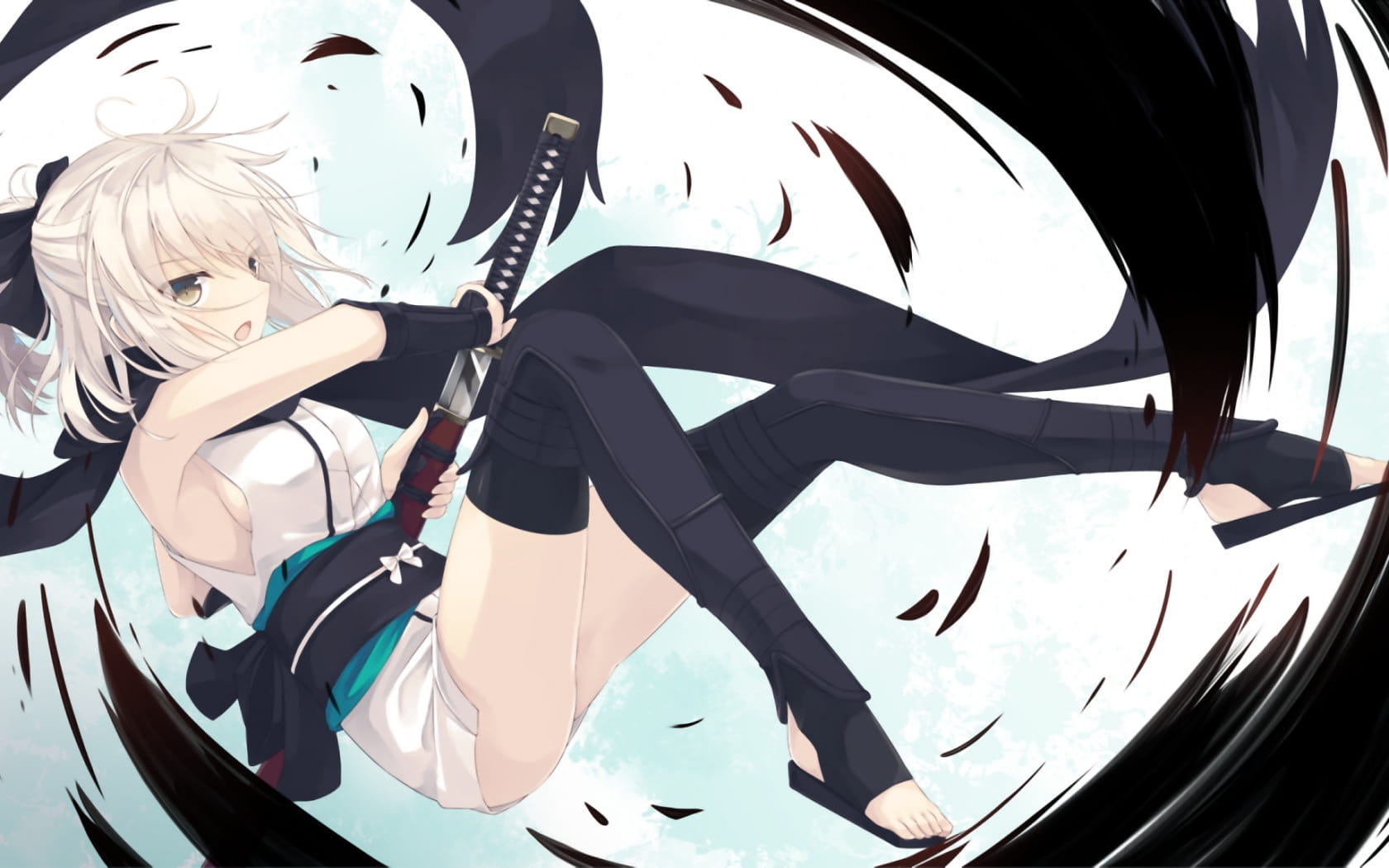 刀剑相搏 樱saber冲田总司电脑壁纸(1)