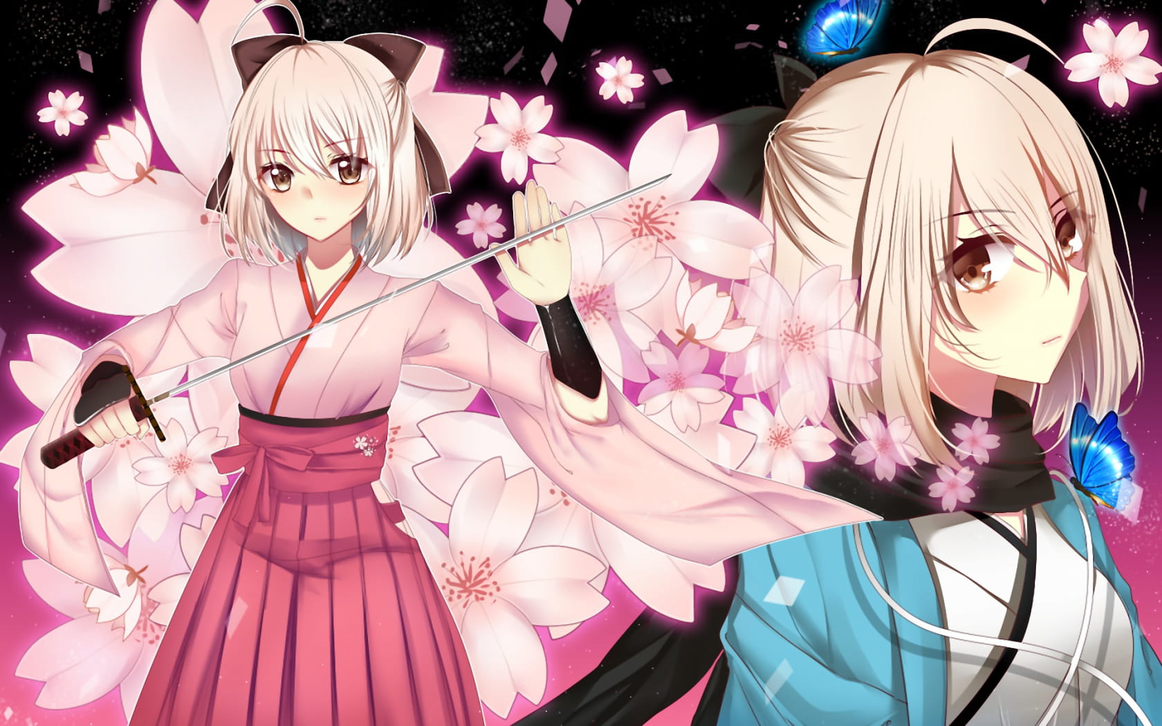 刀剑相搏 樱saber冲田总司电脑壁纸(1)