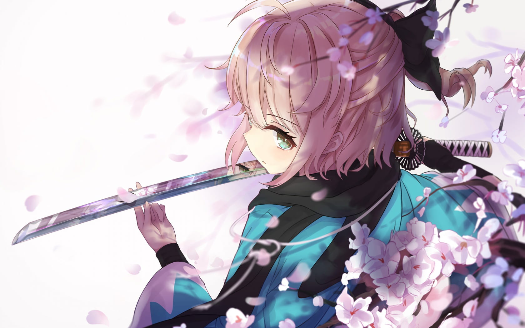 刀剑相搏 樱saber冲田总司电脑壁纸(1)