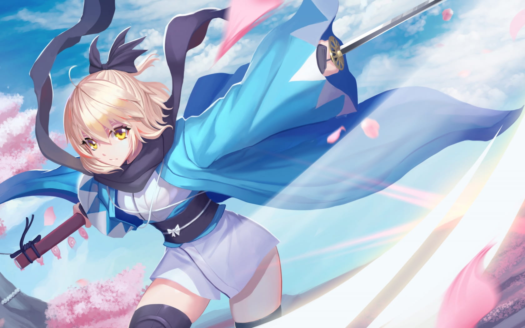 刀剑相搏 樱saber冲田总司电脑壁纸(1)