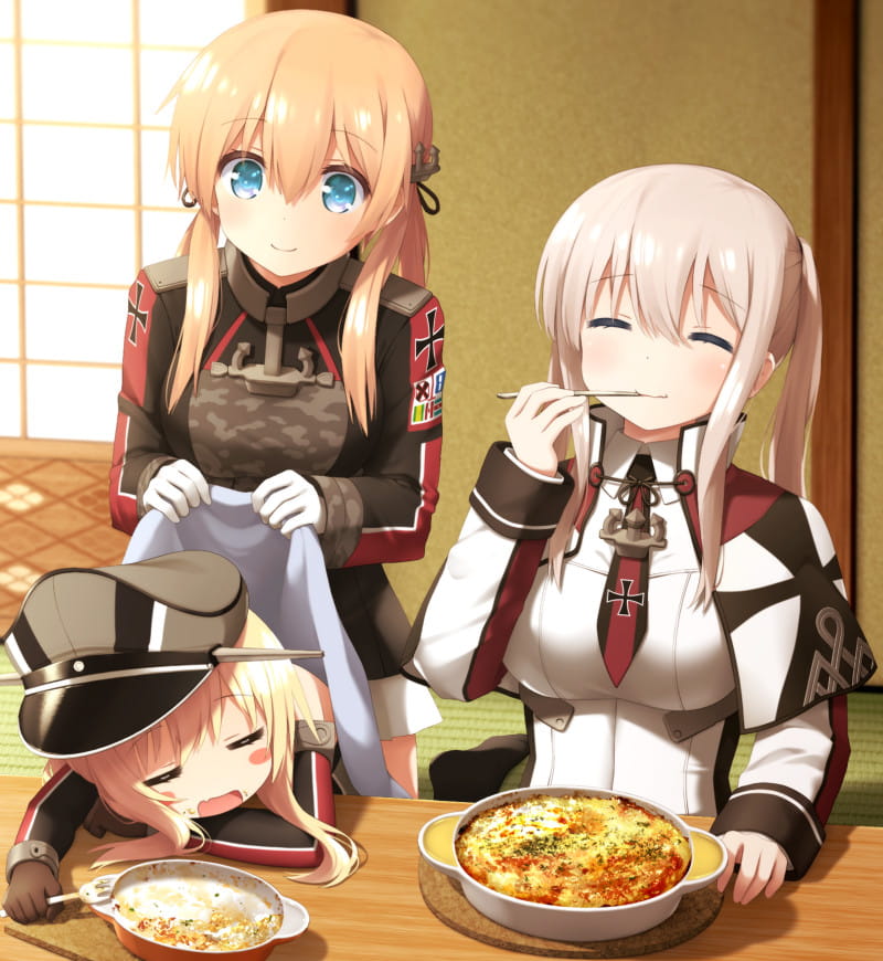 舰队Collection 吃撑舰娘 赤城 动漫手机壁纸下载(1)