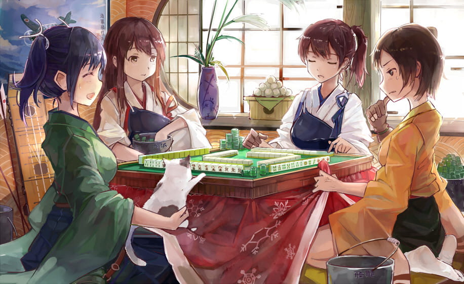 舰队Collection 吃撑舰娘 赤城 动漫手机壁纸下载(1)