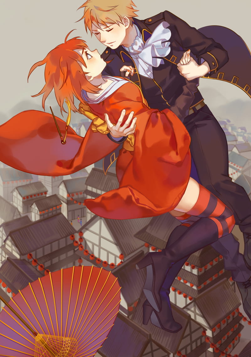 银魂CP 神乐&冲田总悟手机壁纸(1)