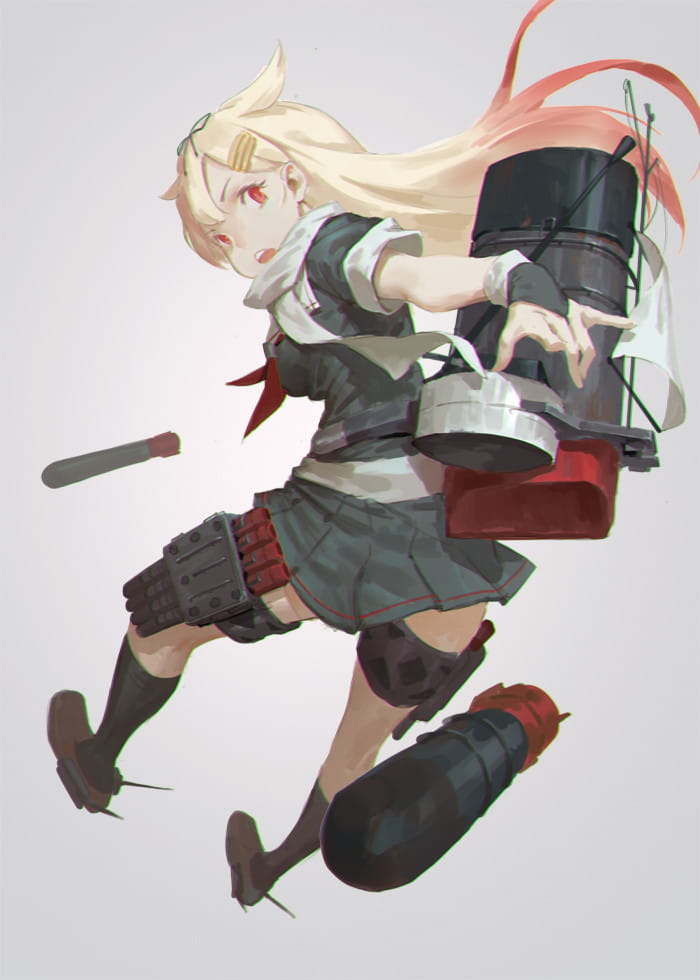 稳如poi~舰队Collection 舰娘夕立动漫手机壁纸下载(1)