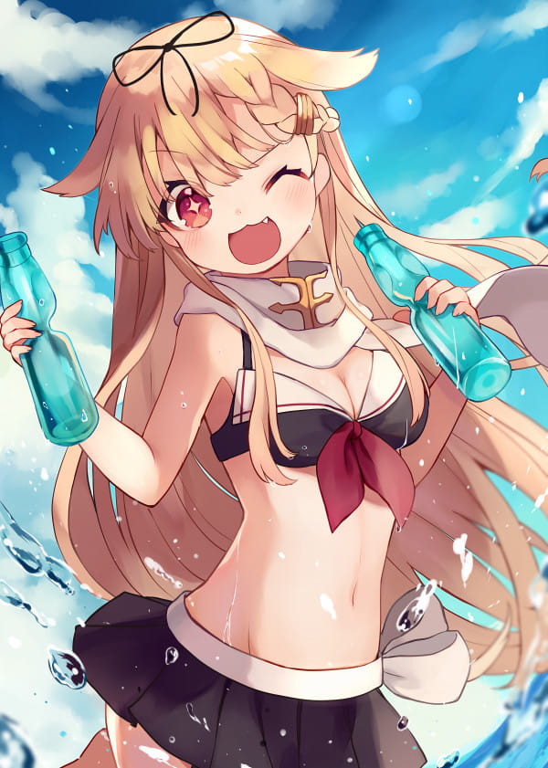 稳如poi~舰队Collection 舰娘夕立动漫手机壁纸下载(1)