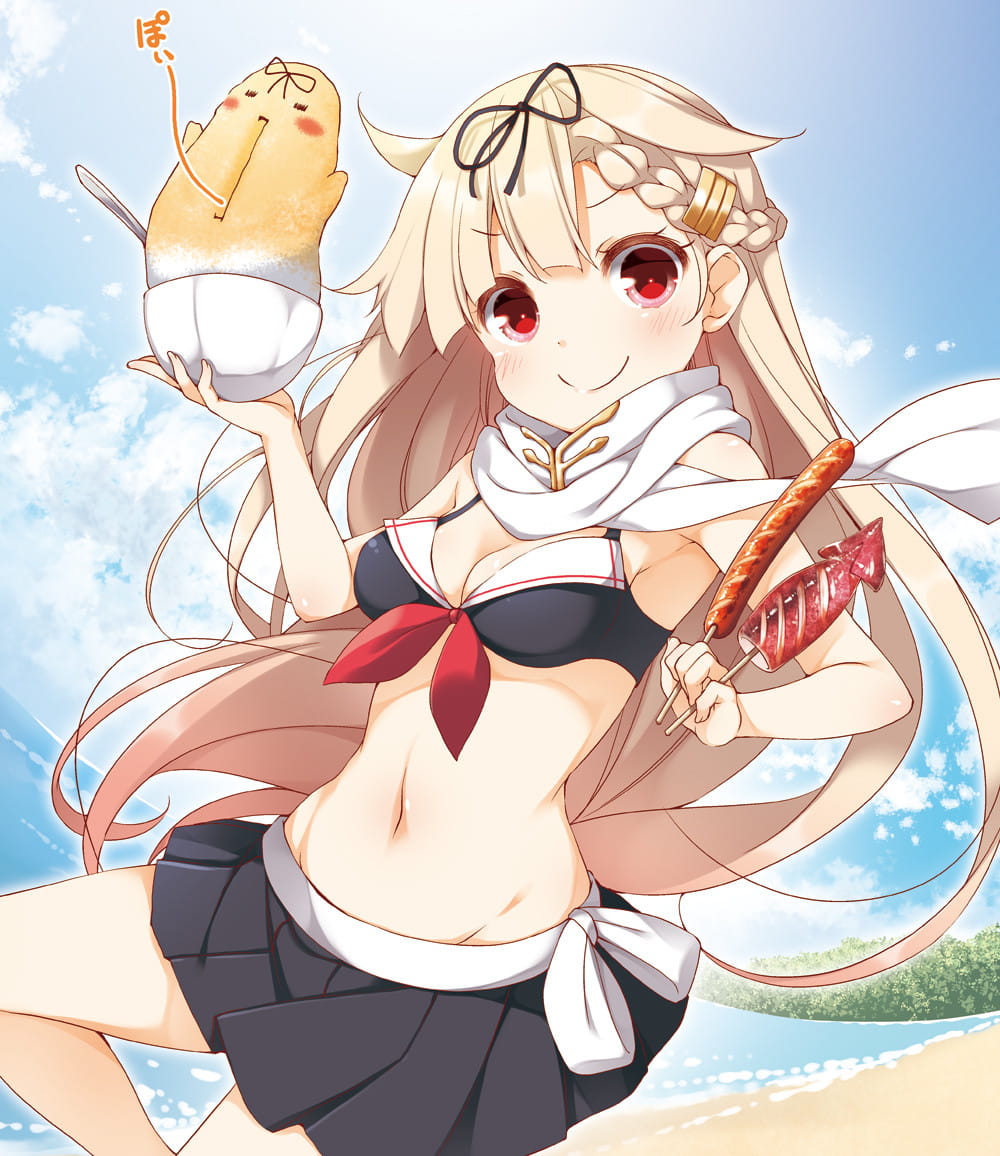 稳如poi~舰队Collection 舰娘夕立动漫手机壁纸下载(1)