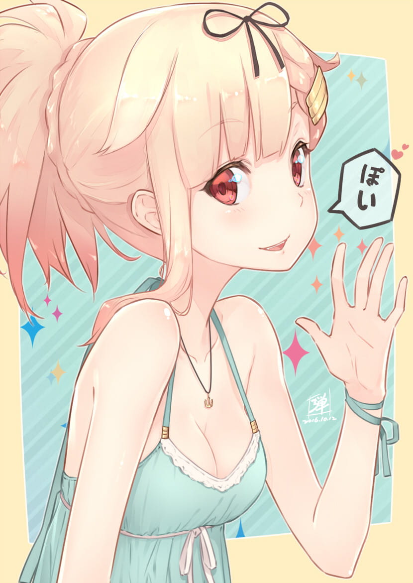 稳如poi~舰队Collection 舰娘夕立动漫手机壁纸下载(1)